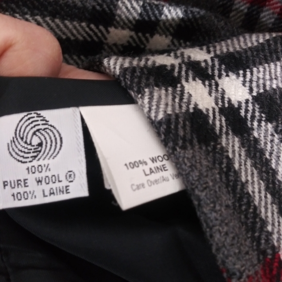 Anne Klein 100% wool plaid double breasted jacket - Picture 7 of 8